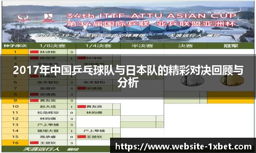 2017年中国乒乓球队与日本队的精彩对决回顾与分析
